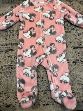 Disney Pink Minnie Mouse Fleece Footed One-Piece